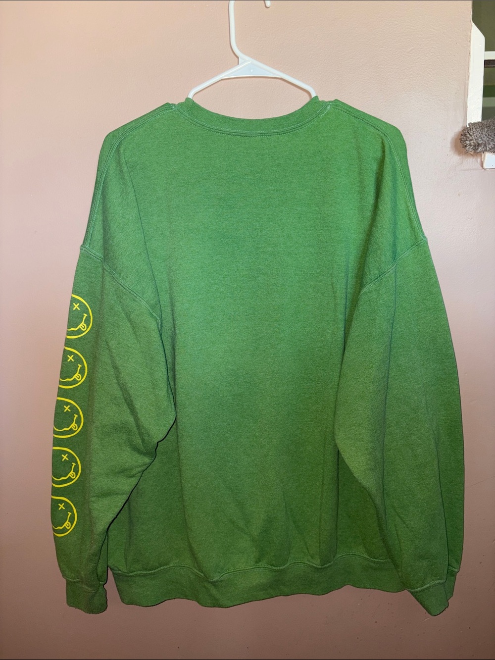 NIRVANA Green Crewneck with Multicolor Smiley Graphic - Picture 5 of 6